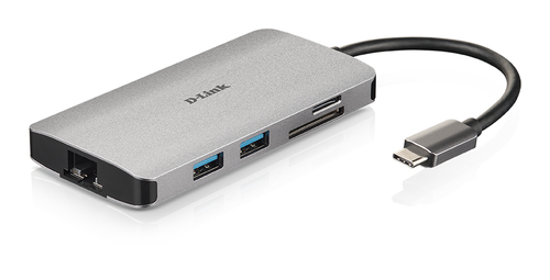D-Link DUB-M810 USB-Typ C Docking Station für Notebook - 100 W - 3 x USB 3.0 - USB Typ C - Netzwerk (RJ-45) - HDMI - Kabel