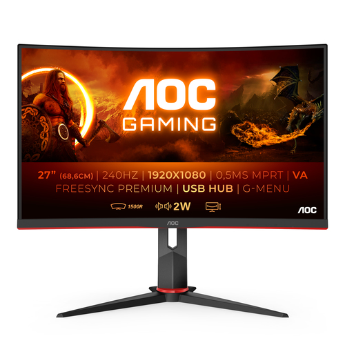 AOC G2 C27G2ZU/BK монитор для ПК 68,6 cm (27") 1920 x 1080 пикселей Full HD LED Черный, Красный