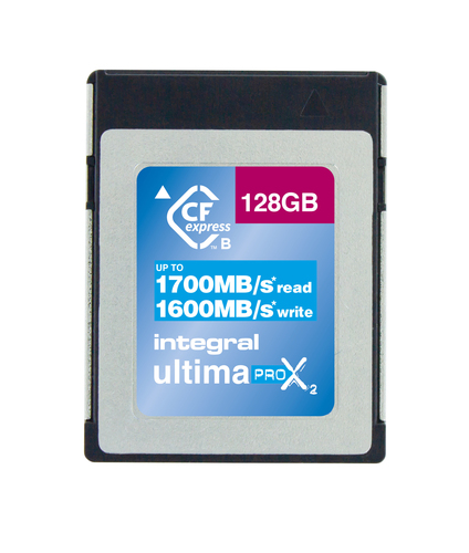 Integral 128GB CFEXPRESS CARD TYPE B 2.0 UP TO R-1700 W-1600 MBS SUSTAINED WRITE - 170MBS PROFFESIONAL GRADE 4K RAW AND 4K60