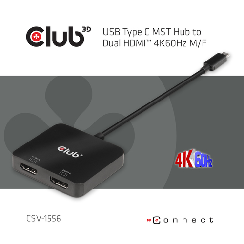 CLUB3D USB Type C MST Hub to Dual HDMI 4K60Hz M/F – image 4