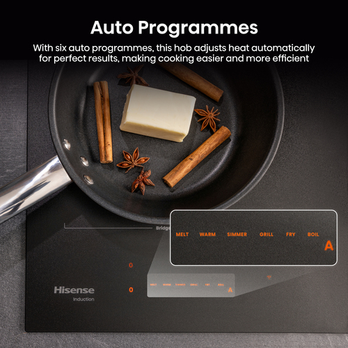 Hisense 59,5 cm induction hob with 4 zones delivering strong, responsive heat for everything from quick boiling to precise simmering. Matt surface with 10x scra – image 9