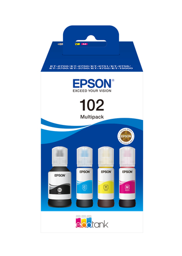 Original Epson 102 Ink Bottle Multipack (B/C/M/Y)