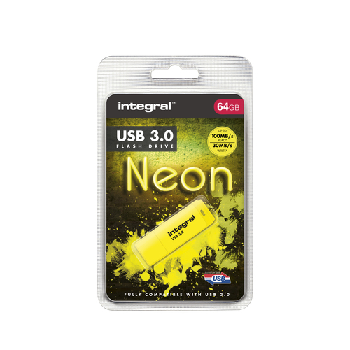 Integral 64GB USB3.0 DRIVE NEON YELLOW UP TO R-100 W-30 MBS – image 7