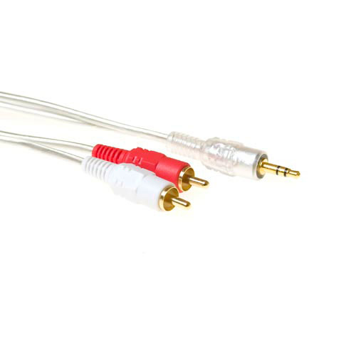 ACT AK2234 audiokaabel 5 m 2 x RCA 3.5mm Läbipaistev