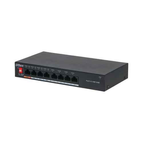 Dahua Technology PoE DH-PFS3008-8ET-60 network switch Unmanaged L2 Fast Ethernet (10/100) Power over Ethernet (PoE) Black