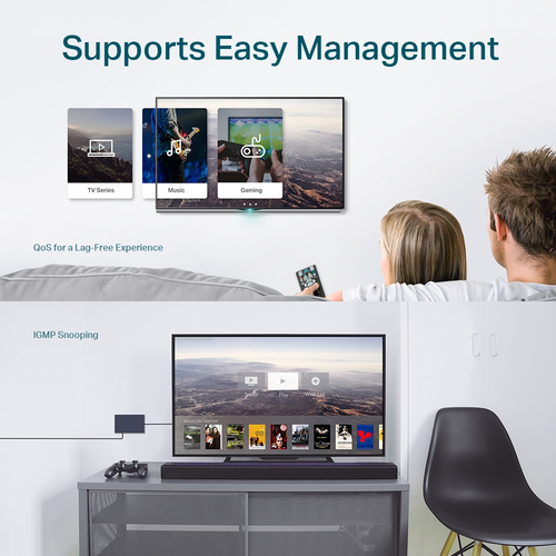 TP-Link Managed Network Switch 5-Port Gigabit, Support QoS Vlan Igmp Snooping, Network Monitoring through Web Interface, 2.82 W, New - image 8
