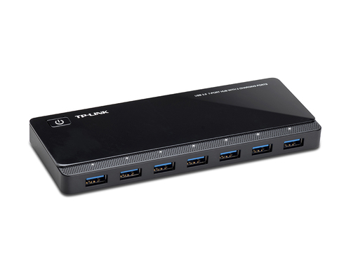 HubTP-Link UH720 con 7 puertos de entrada USB 30 y 2 puertos de carga USB 5V/24A c/u adaptador de corriente A/C  UH720 - UH720