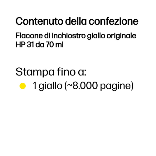 HP 31 – Flacone di inchiostro giallo originale