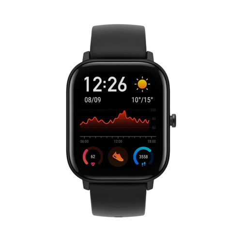 Amazfit GTS 4.19 cm (1.65") AMOLED 43 mm Digital 348 x 442 pixels Touchscreen Black GPS (satellite)