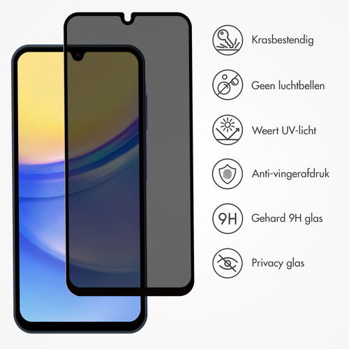 Accezz Gehard Glas Privacy Screenprotector Samsung Galaxy A15 (5G/4G), afbeelding 4