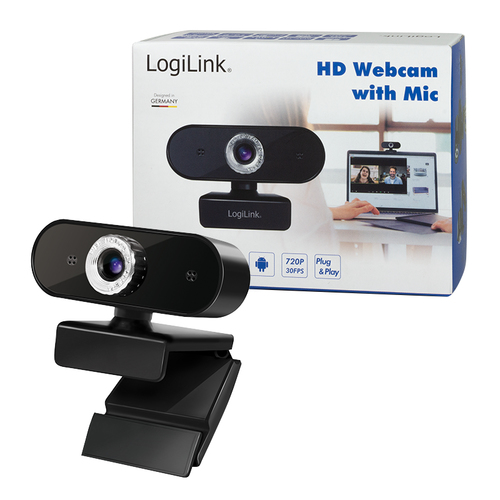 LogiLink Webcam USB 2.0, HD 1280x720, schw., afbeelding 10