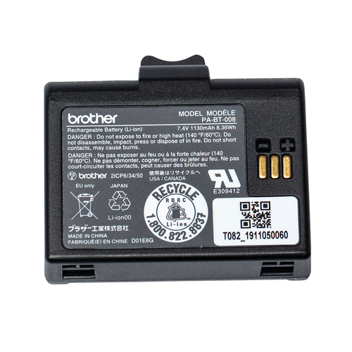 Brother PA-BT-008. Tipo: Bateria, Compatibilidade do dispositivo: Impressora de etiquetas, Compatibilidade da marca: Broth