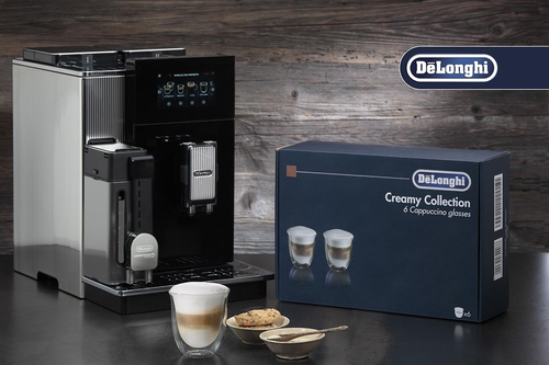 Delonghi De'Longhi DLSC301 Double Walled Cappuccino Glasses Pack of 6 Clear Clear - image 2