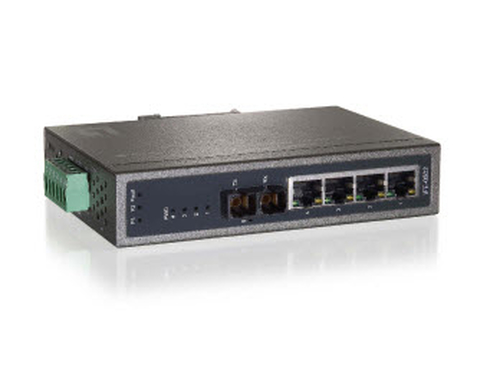 LevelOne 4 FE PoE + 1 FE SMF SC Industrial Switch, 30km