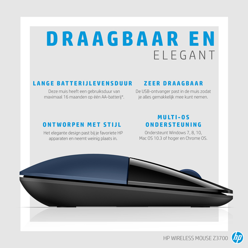 HP Z3700 WRLS LMB Mouse EURO Muis Zwart, afbeelding 7