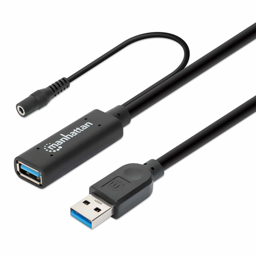 Manhattan 153768 USB кабель USB 3.2 Gen 1 (3.1 Gen 1) 15 m USB A 5 Gbit/s Черный