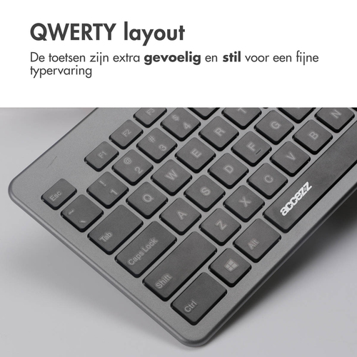 Accezz Premium Desktop QWERTY Bluetooth Keyboard - Grijs, afbeelding 4