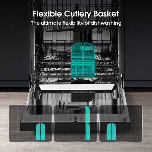Hisense HS642D90WUK Full Size Dishwasher - White - D Rated, White - image 5