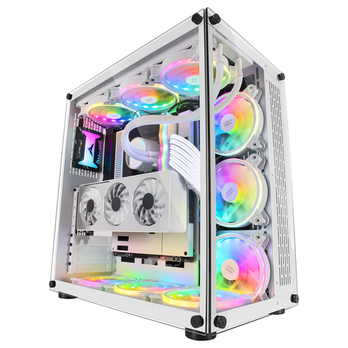 Mars Gaming MCVW PC Case XXL ATX Dual Window Tempered Glass White