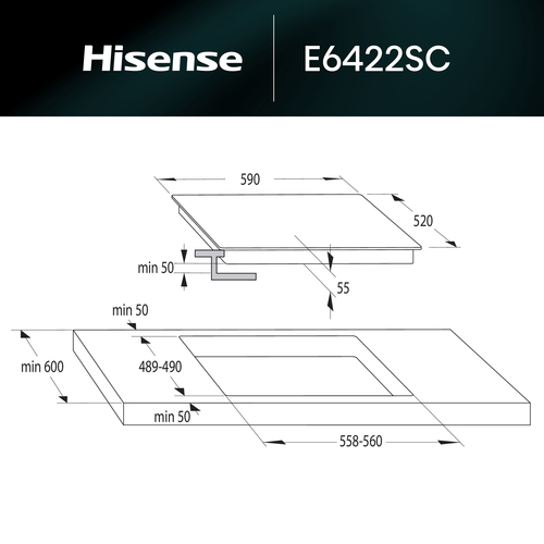 Hisense E6422SC 60 cm Electric Ceramic Hob - Black - image 8