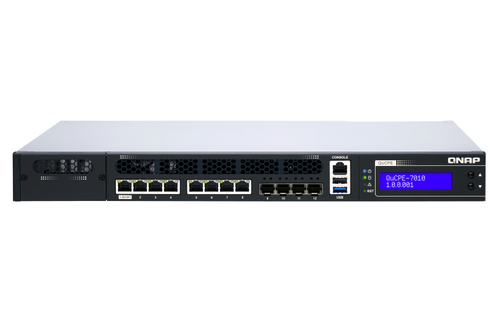 QNAP QUCPE-7010-D2166NT-64G сервер хранения / NAS сервер Стойка (1U) Intel® Xeon® D 64 GB DDR4 Черный, Серебристый
