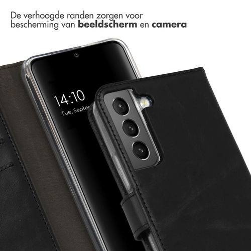 Selencia Echt Lederen Bookcase Samsung Galaxy S22 - Zwart, afbeelding 4