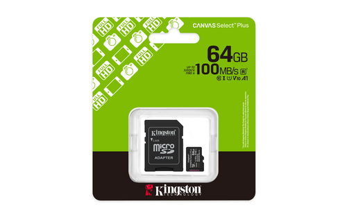 Kingston Canvas Select Plus MicroSD 100MBs Class 10 64GB with Adapter - image 5