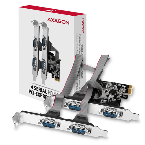 AXAGON PCEA-PSN PCIe-Adapter mit 4x Seriell-Ports - ASIX AX99100 Chipsatz SchnittstellenkartenAdapter – Foto 7 von 7