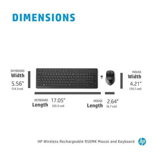 HP Wireless Rechargeable 950MK Mouse and Keyboard – image 2