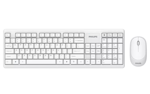 Philips SPT6314W/93 keyboard Mouse included Universal RF Wireless + USB QWERTY English White