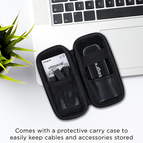 Integral 2TB - 2048GB PORTABLE EXTERNAL SSD USB 3.2 GEN2 3.0 TYPE C R-1000MB/s W- 900MB/s C-A CABLE A-C ADAPTOR AND CARRY CASE INC PRO X – image 6