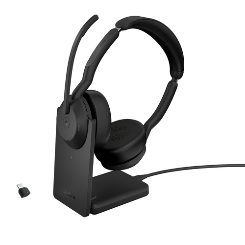 Jabra Evolve2 55 Link 380 USB-C MS Stereo Headset and Stand - image 1