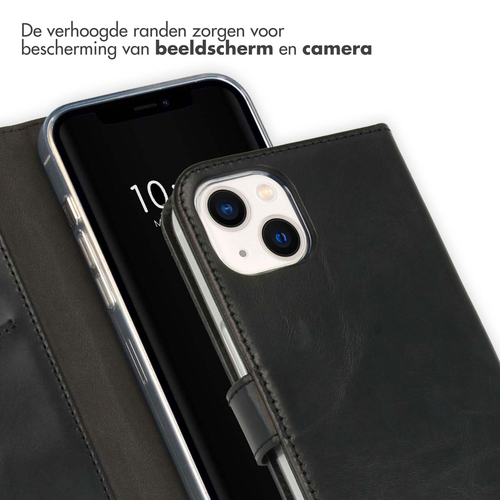 Selencia Echt Lederen Bookcase iPhone 13 - Zwart, afbeelding 4