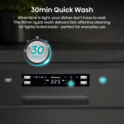 Hisense HS523C15BUK Slimline Freestanding Dishwasher - Black – image 8
