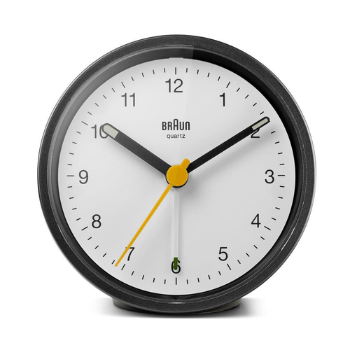 Braun BC12BW Reloj despertador analógico Negro, Blanco