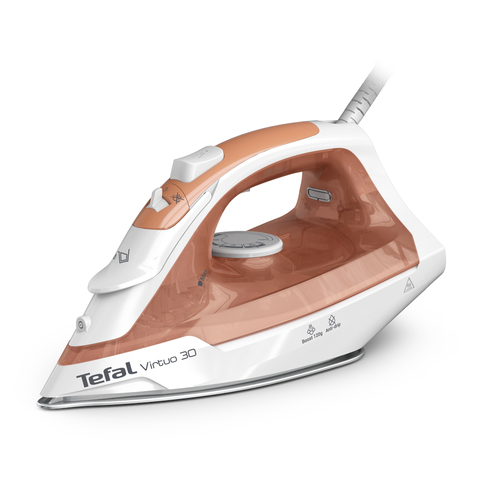 Tefal Virtuo 30 FV2C40E0 утюг Утюг для сухой глажки и отпаривания Керамическая подошва 2000 W Персик, Белый