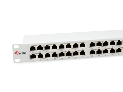 Equip Patchpanel 48x RJ45 Cat6A 19" FTP 1HE Premium helder grijs, afbeelding 2