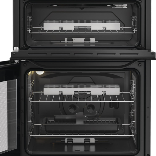 Hotpoint HTG6GDCB 60cm Twin Cavity Gas Cooker with Glass Lid in Black - image 4