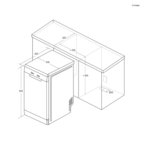 Hoover HDPH2D1049W 45cm Slimline Dishwasher White 10 Place E Rated Wi - image 6