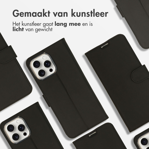 Accezz Wallet Softcase Bookcase iPhone 16 Pro Max - Zwart, afbeelding 2