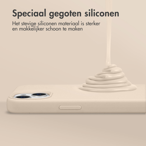 Accezz Liquid Silicone Backcover iPhone 15 Telefoonhoesje Grijs, afbeelding 5