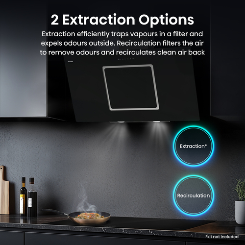 Hisense CH10IN14BBUK 100cm Angled Chimney Cooker Hood - Jet Black, Black - image 6