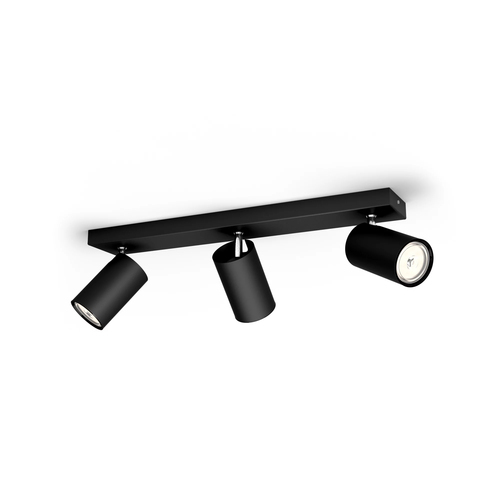 Philips Opbouwspot Kosipo - Zwart - 44,3cm - 3xgu10, afbeelding 2