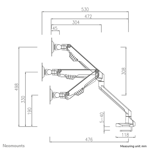 Neomounts 32  monitorarm FPMA-D750BLACK2, afbeelding 7