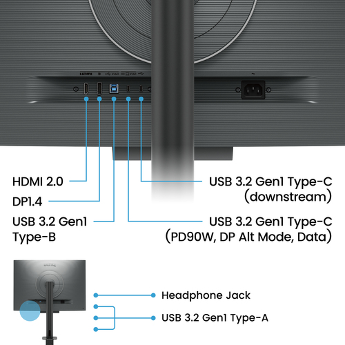 BenQ RD280UA 28" 4K+ BenQ Programming Monitor USB-C Coding modes with Backlight and Flexible Arm - image 5