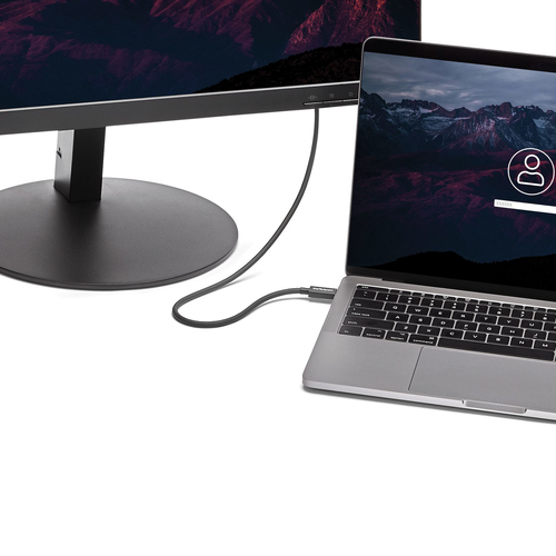StarTech.com 50cm (1.6ft) Thunderbolt 3 Cable, 40Gbps, 100W PD, 4K/5K Video, Thunderbolt-Certified, Compatible w/ TB4/USB 3.2/DisplayPort Thunderbolt kabel 50cm Sort – billede 3