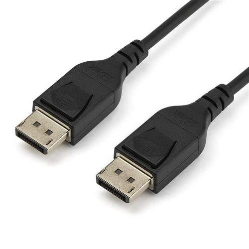 StarTech.com 6ft/2m VESA Certified DisplayPort 1.4 Cable, 8K 60Hz HBR3 HDR, Super UHD DisplayPort to DisplayPort Monitor Cord, Ultra HD 4K 120Hz DP 1.4 Slim Video Cable M/M DP Connectors - DP 1.4 Latching Cable DisplayPort kabel 2m Sort