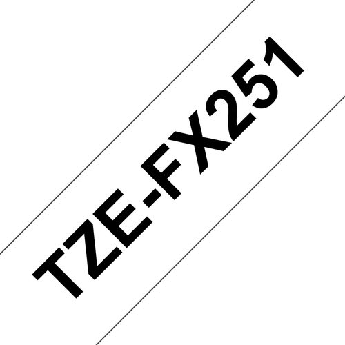 Original Brother P-Touch TZEFX251 24mm Flexible Tape - Black on White - image 1