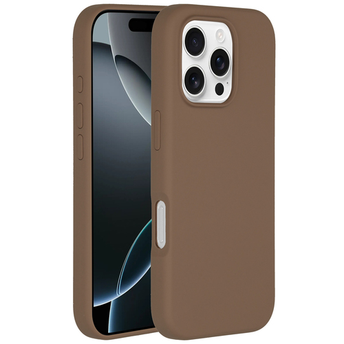 Accezz Liquid Silicone Backcover met MagSafe iPhone 16 Pro Telefoonhoesje Bruin