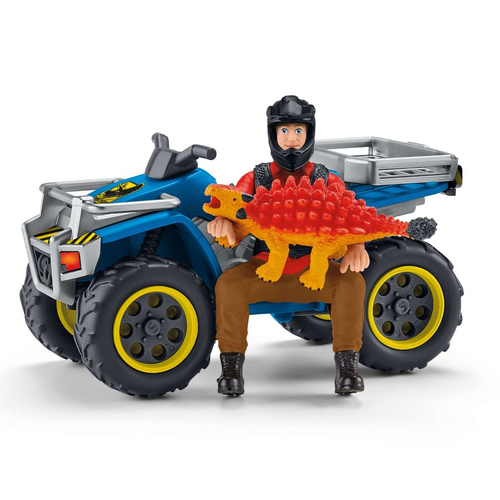 Schleich Dinosaurs - Vlucht op de quad voor Velociraptor speelfiguur, afbeelding 2